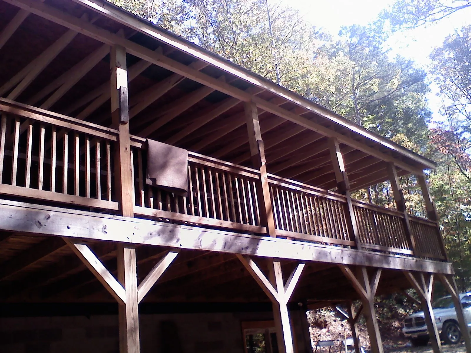 Timber framing under a new elevated porch and deck — Roof Leak Repair in Moores Hill by Roofing Brothers
